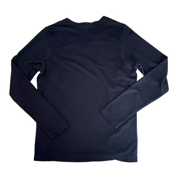 Nike Shirt Women M Black Dri-FIT Top Long Sleeve V-Neck Athletic Activewear Run - Picture 2 of 8